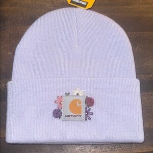 Carhartt Kids' Light Purple Floral Beanie Hand stitched